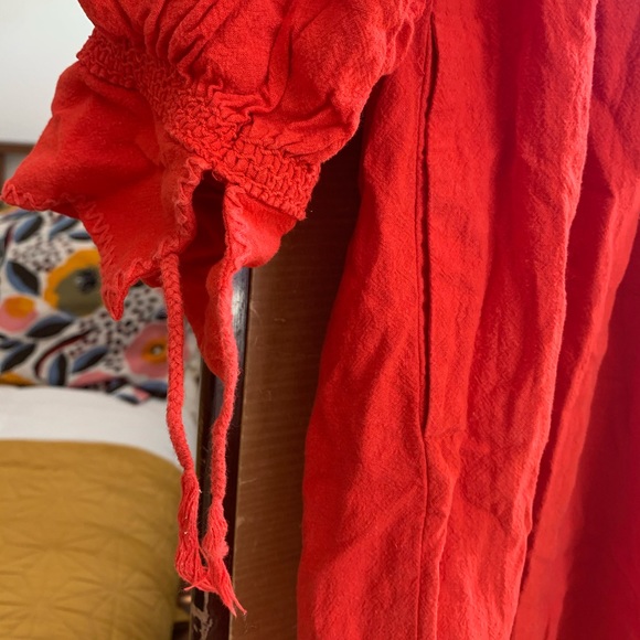 MADEWELL Red W/POCKETS Summer Linen Dress - Picture 4 of 10